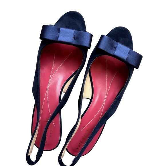 kate spade Shoes - Kate Spade Bow Blue Heels NEW
